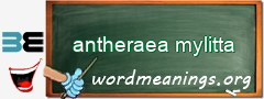 WordMeaning blackboard for antheraea mylitta